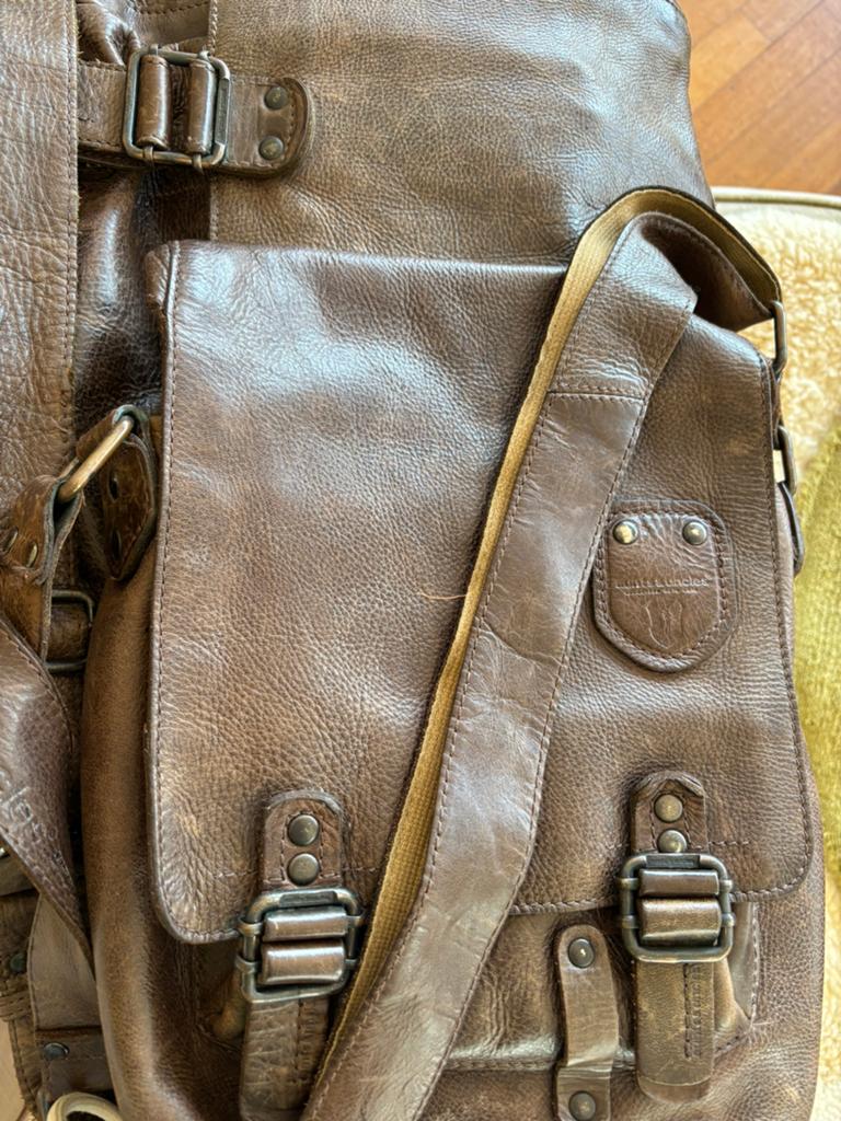 Leder tas 2in1, Handtassen en Accessoires, Tassen | Schooltassen, Gebruikt, Bruin, 50 cm of meer, 40 tot 50 cm