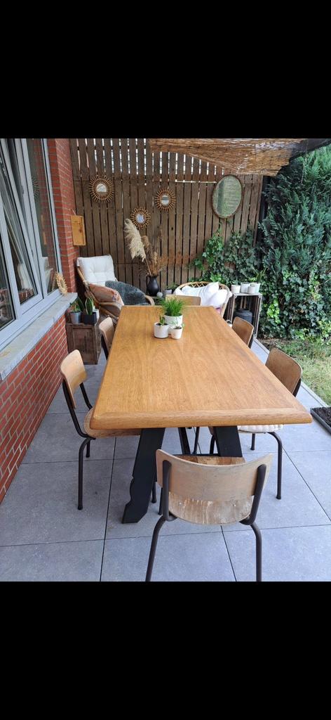 Massief houten tafel, Tuin en Terras, Ophalen, Zo goed als nieuw, Hout