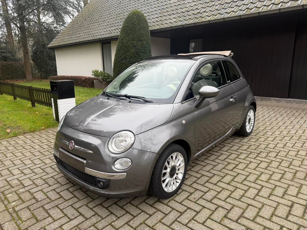 Fiat 500c 1.2i Sport Cabrio 62.000km 2012, Auto's, Voorwielaandrijving, Zwart, Cabriolet, Leder en Stof