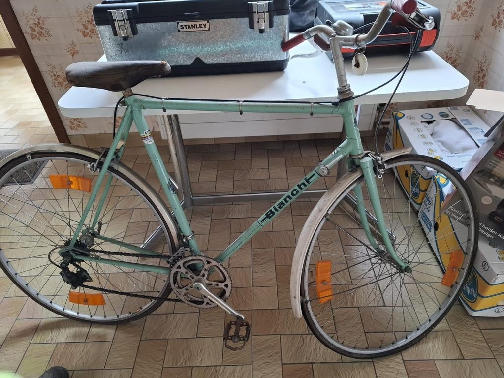 Oude Bianchi fiets., Ophalen