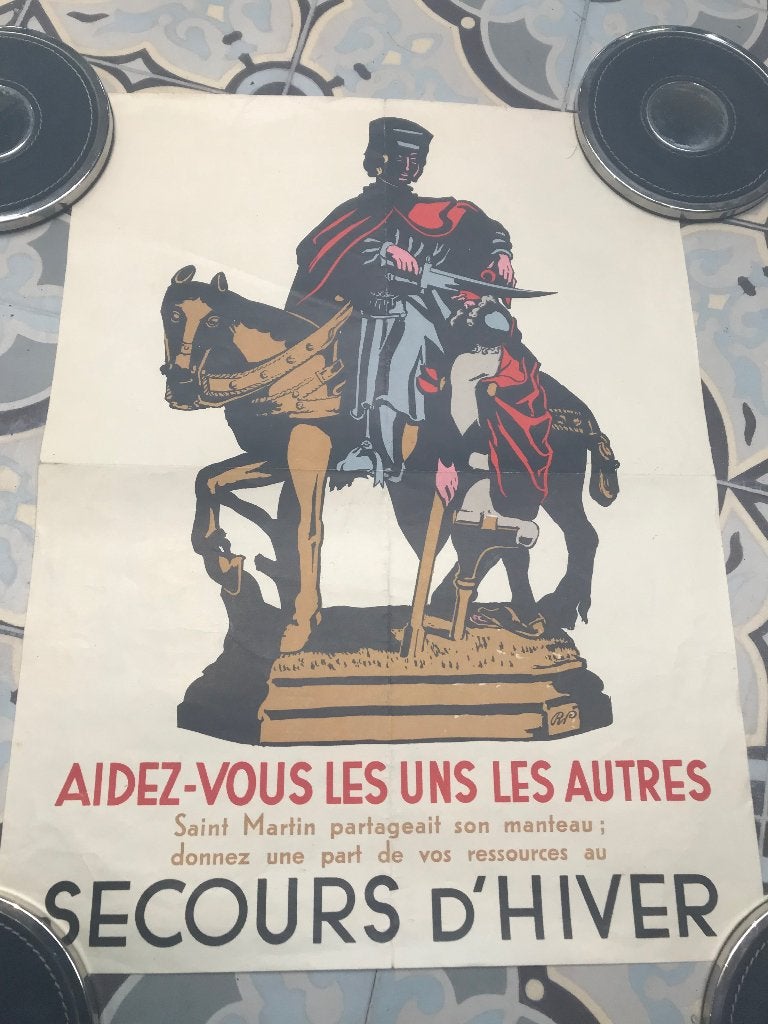 Affiche d'aide hivernale, Collections, Enlèvement ou Envoi