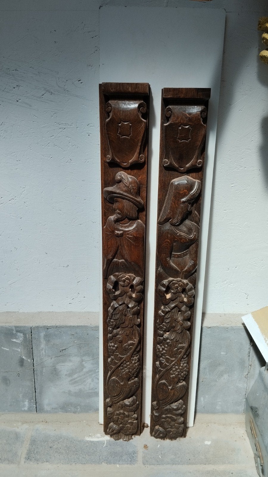 Houten beelden Tijl en Nele, Huis en Inrichting, Ophalen, Gebruikt, Hout