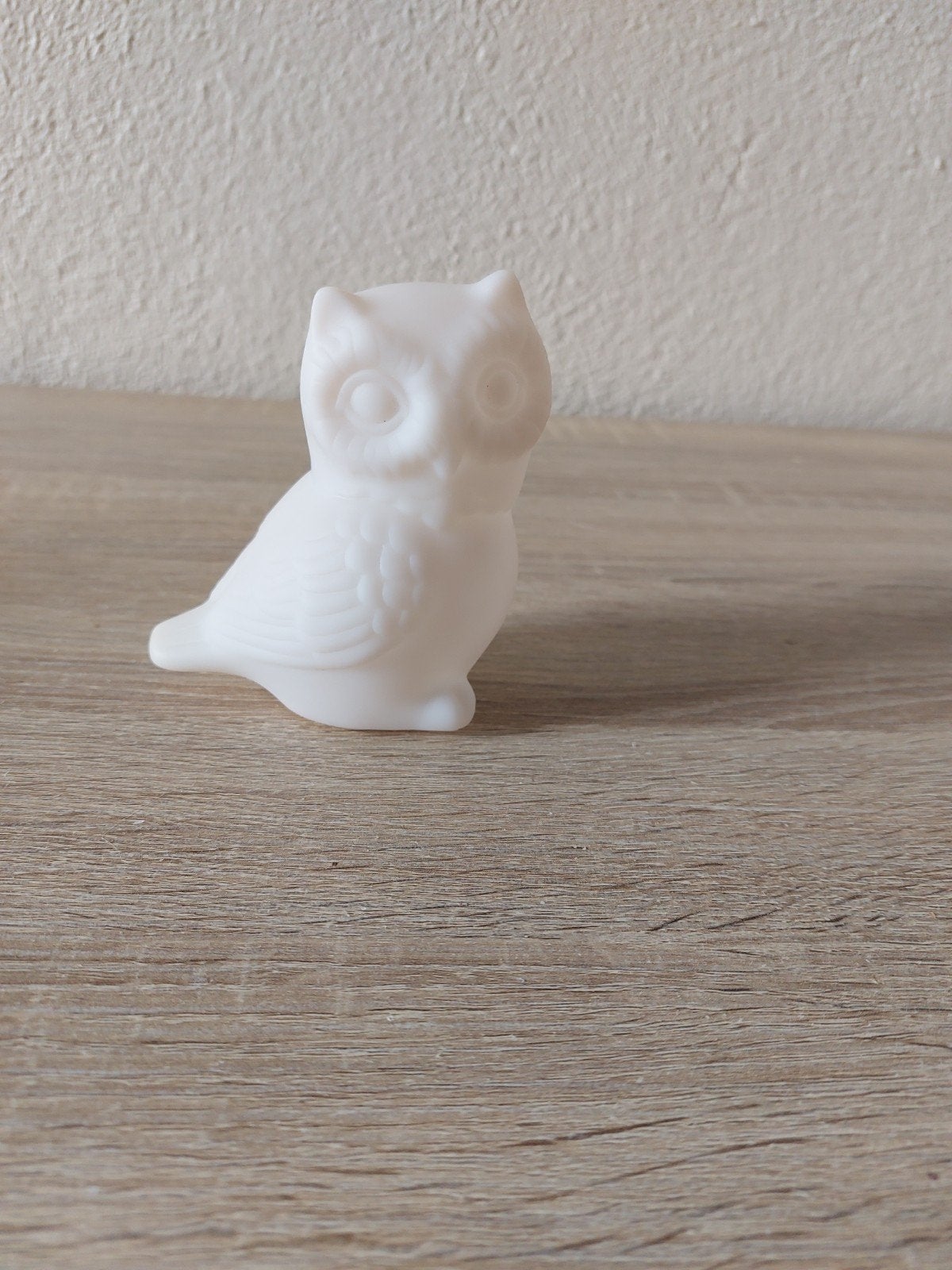 Mini LED nachtlampje wit plastic uil - 9,5 cm, Ophalen of Verzenden