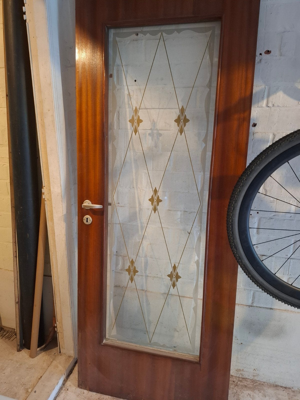 Binnendeur hout met glaswerk, Doe-het-zelf en Bouw, Deuren en Vliegenramen, Ophalen, Binnendeur