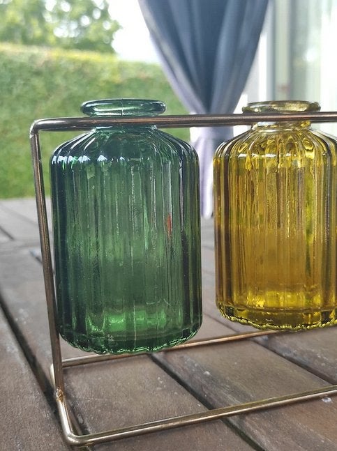 Hangende groene kleuren vazen potten in rek, Enlèvement, Utilisé, Convient pour fleurs séchées, Vert