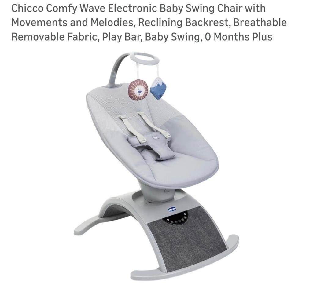 Chicco Comfy Wave elektronische schommel, Kinderen en Baby's, Wipstoeltjes, Zo goed als nieuw, Wipstoel, Chicco, Met gordel(s) of riempje(s)