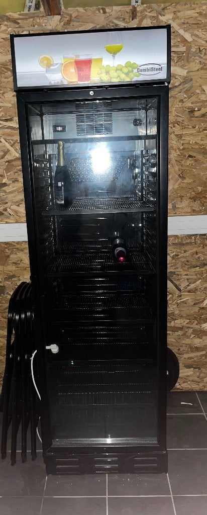 Koelkast met glazen deur (Combisteel), Elektronische apparatuur, Koelkasten en IJskasten, Ophalen, 200 liter of meer, 160 cm of meer