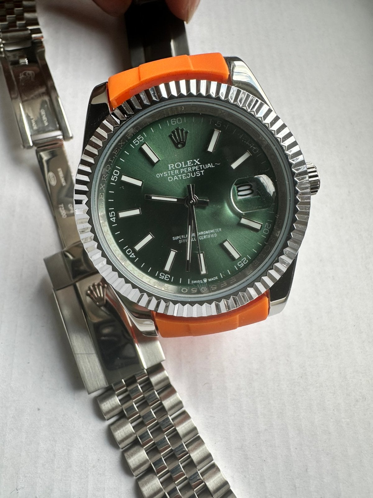 Rolex Horloge met datejust - 41mm, Bijoux, Sacs & Beauté, Montres | Hommes, Enlèvement ou Envoi, Neuf, Montre-bracelet, Rolex