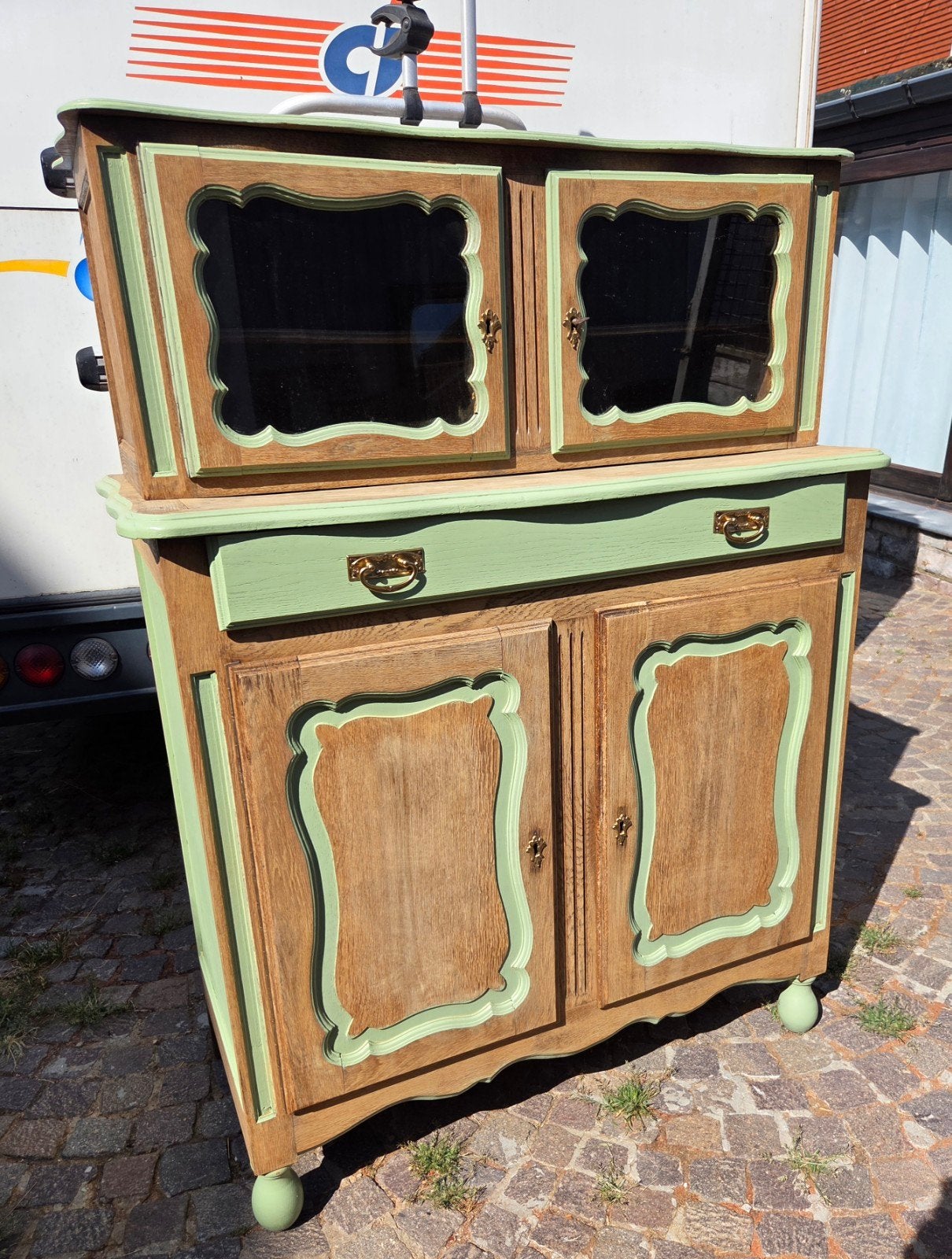 Superbe ancien vaisselier massif,  vintage, Maison & Meubles, Enlèvement