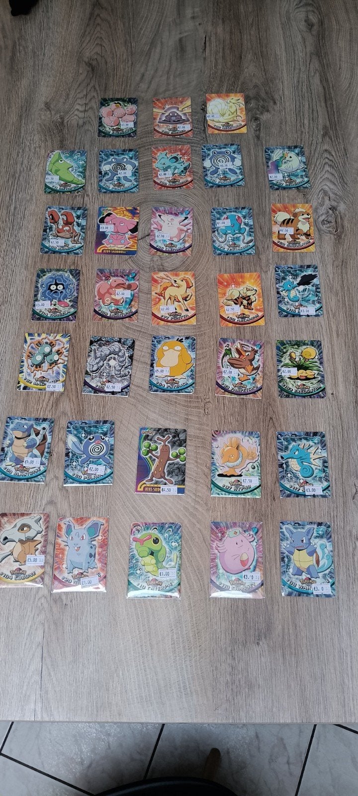 Oude topps pokémon kaarten, Ophalen of Verzenden, Gebruikt, Meerdere kaarten, Foil