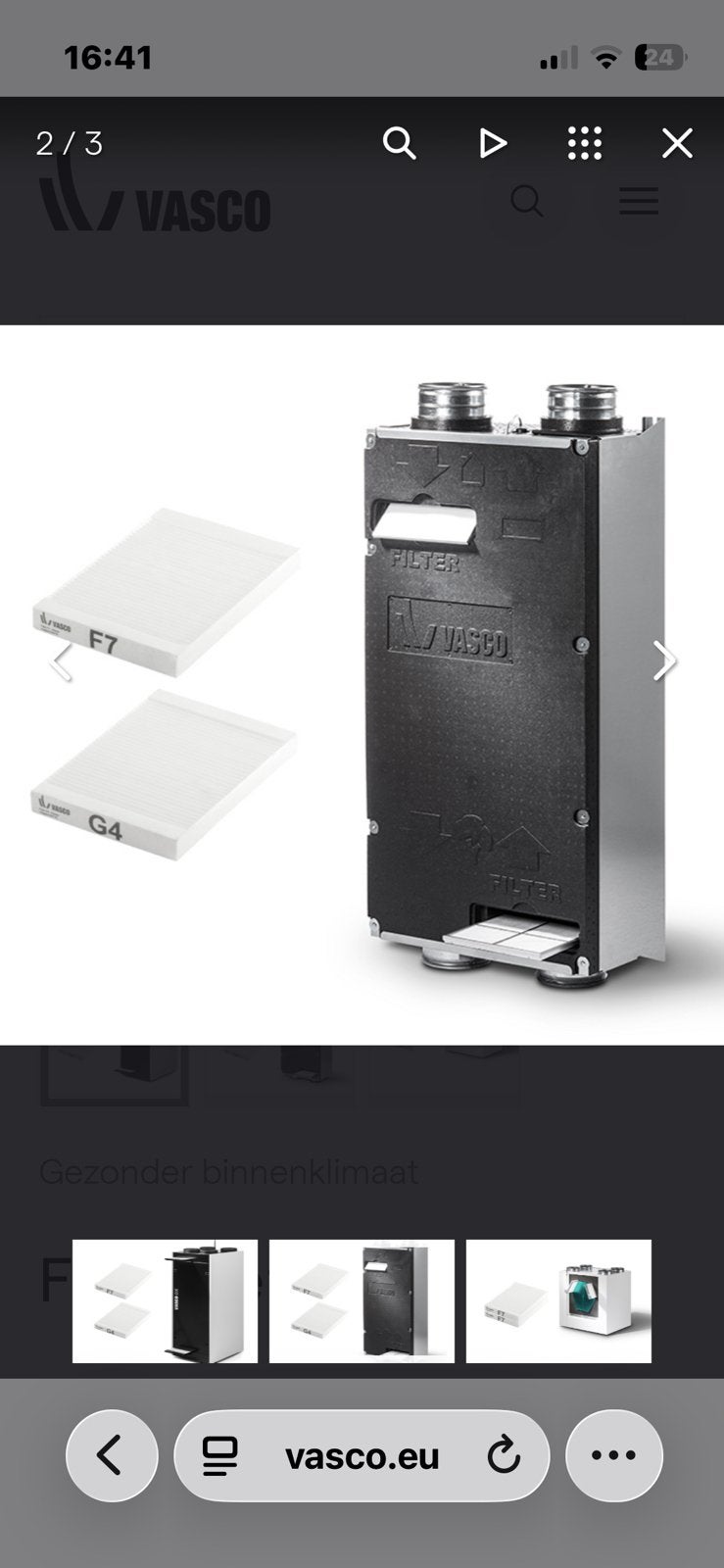 Vasco D275 II filters ventilatiesysteem, Doe-het-zelf en Bouw, Ventilatie en Afzuiging, Ophalen of Verzenden, Nieuw