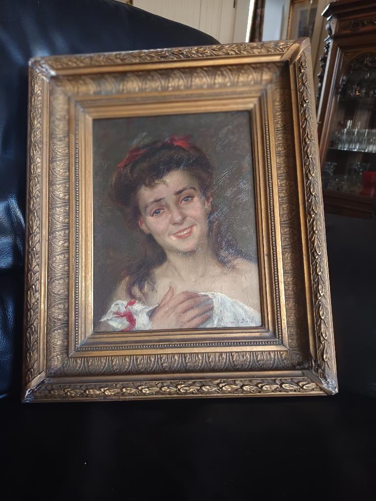 Jacques Doré (1861-1929) OLIEVERF OP PANEEL, Ophalen of Verzenden