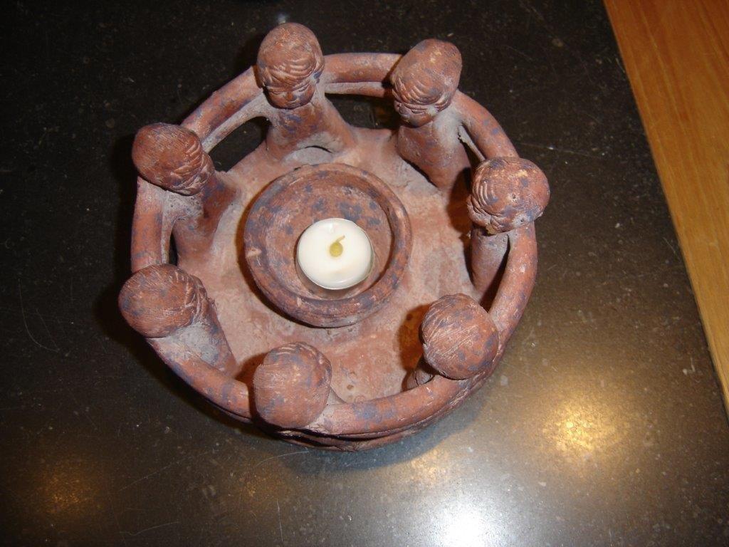 Aardewerken kaarsenhouder, Ophalen of Verzenden