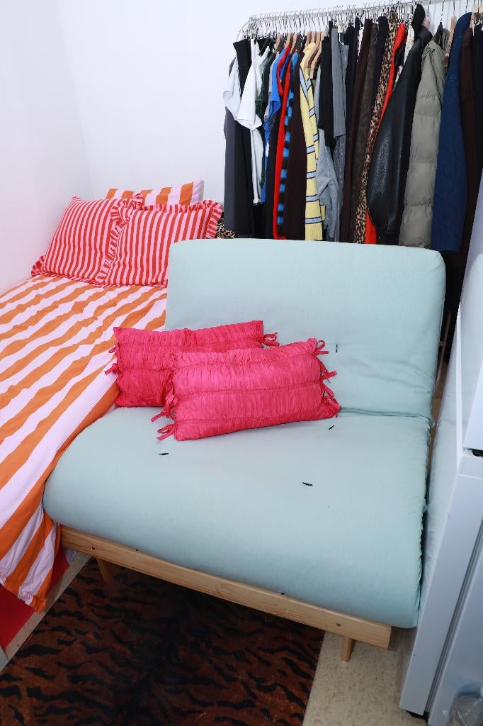 Thais futonbankbed met 4 posities (converteerbare stoel), Huis en Inrichting, Ophalen, Gebruikt, 90 cm, Eenpersoons