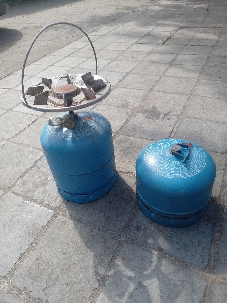 camping vuur met butaan gasfles, Caravans en Kamperen, Ophalen, Gebruikt
