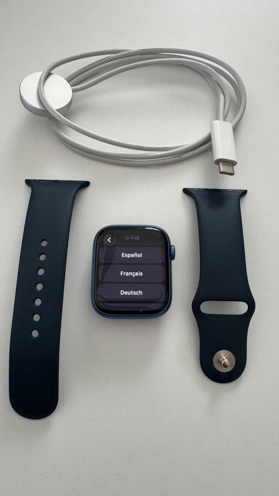 Apple Watch Series 7 - 45mm Aluminium Bleu (GPS)- super état, Étanche, IOS, Enlèvement, Utilisé
