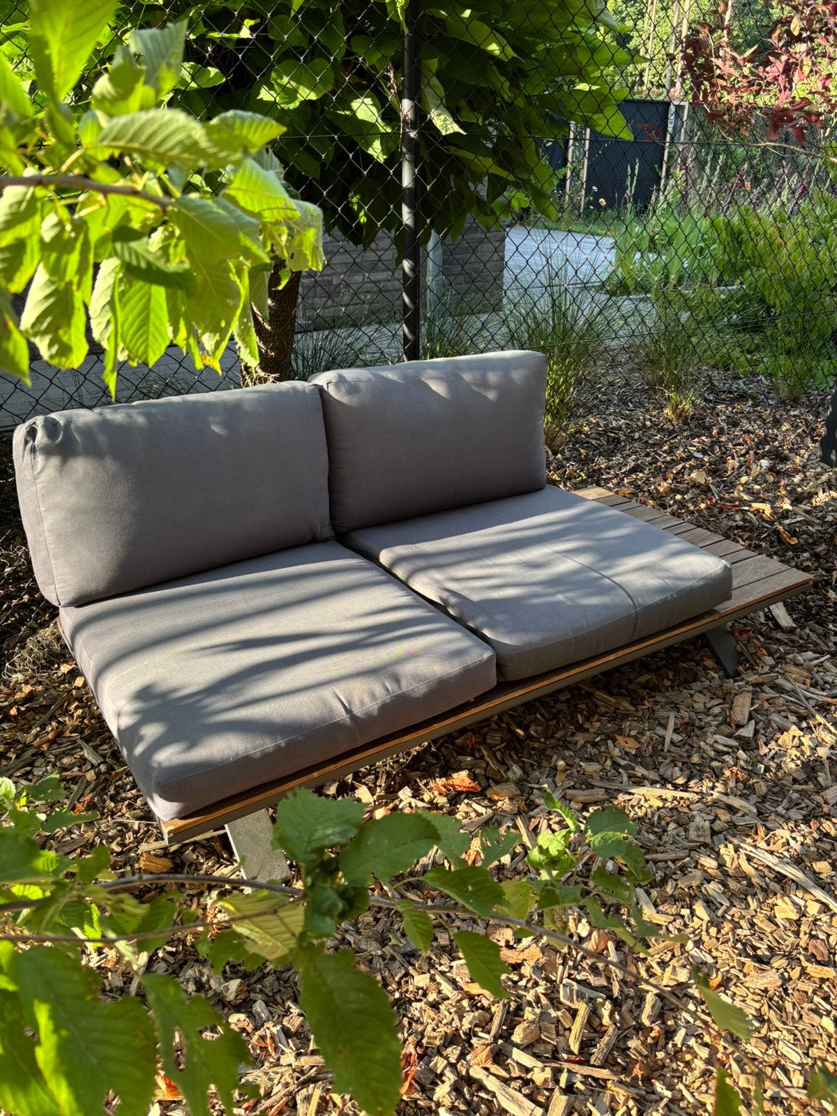 Tuinlounge 2 personen incl kussens- gratis afhalen, Gebruikt, Loungeset, Bank, Hout