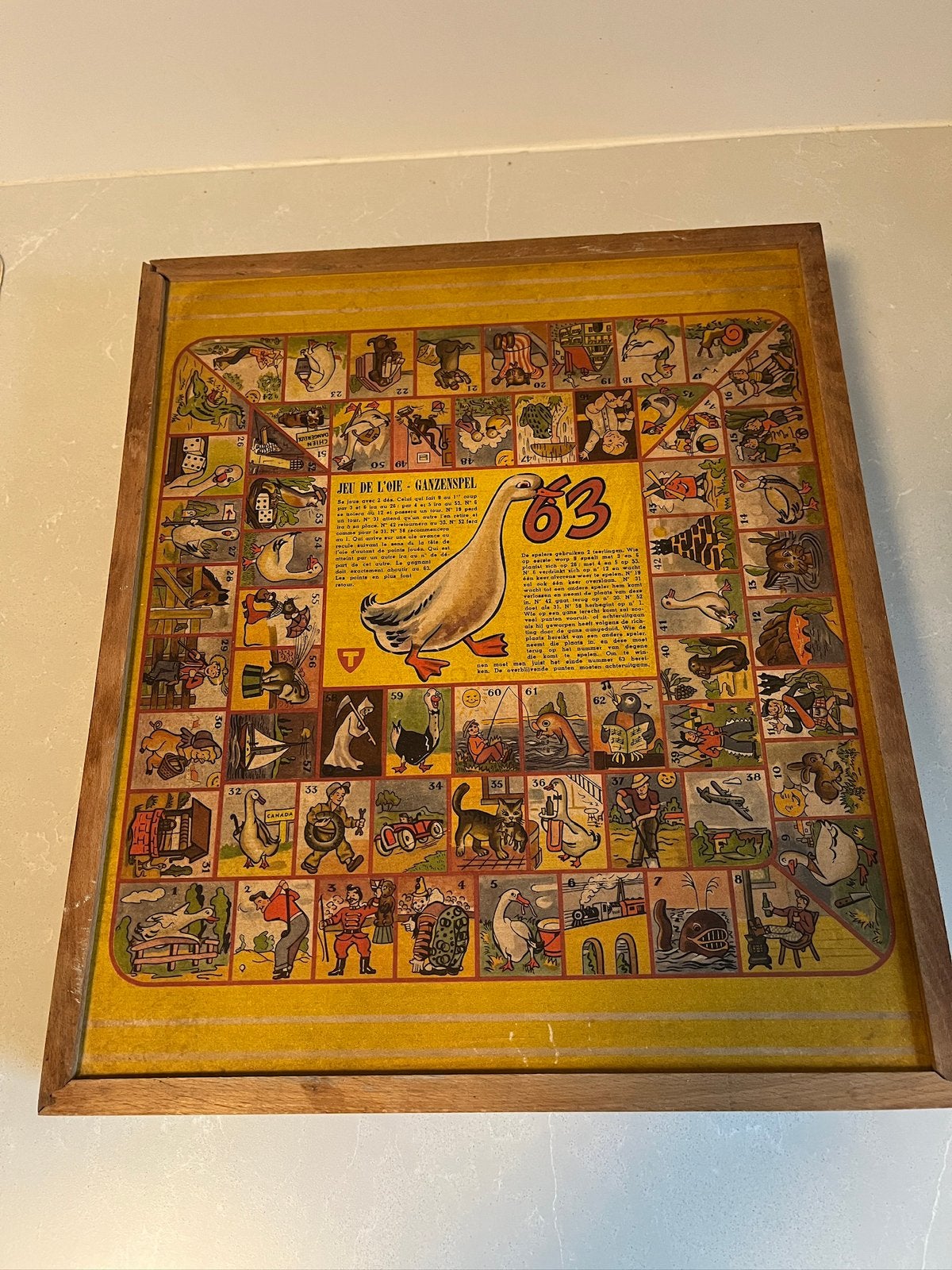 Jeu de l'Oie ancien en bois, Enlèvement