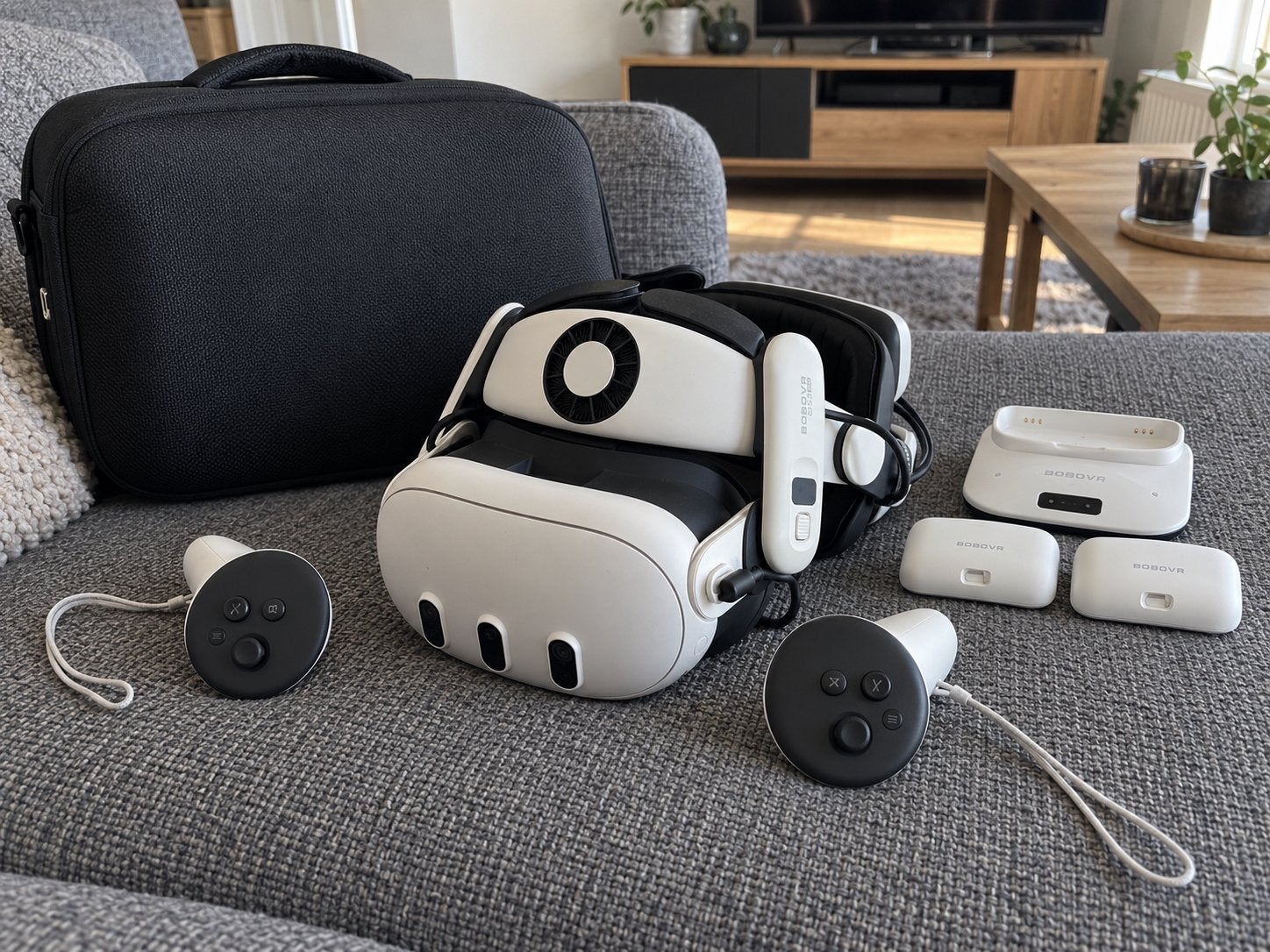 MetaQuest 3 512 GB + BOBOVR S3pro + oplaad dock 3 batterijen, Ophalen of Verzenden, Zo goed als nieuw, VR-bril, Overige platformen