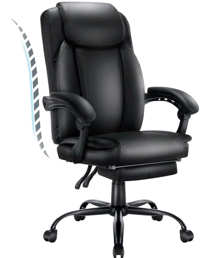 HLFURNIEU Chaise de Bureau Ergonomique, Enlèvement, Ergonomique, Noir, Chaise de bureau
