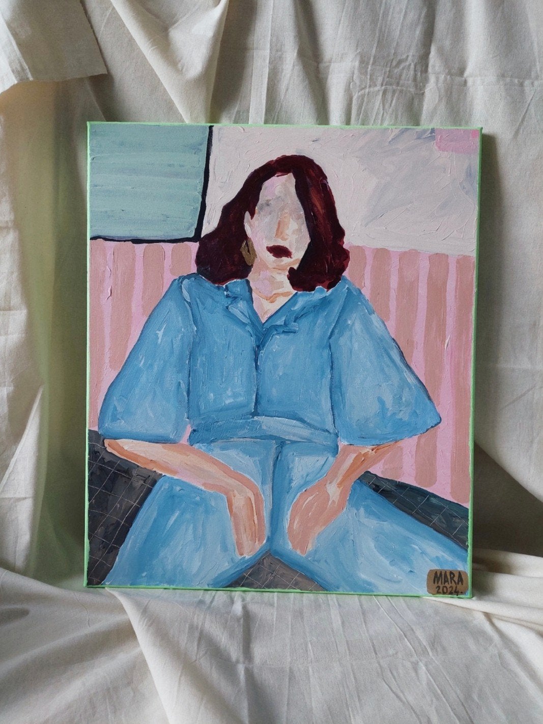 Handgemaakt modern schilderij, Retro vibe, Ophalen of Verzenden, Handgeschilderd