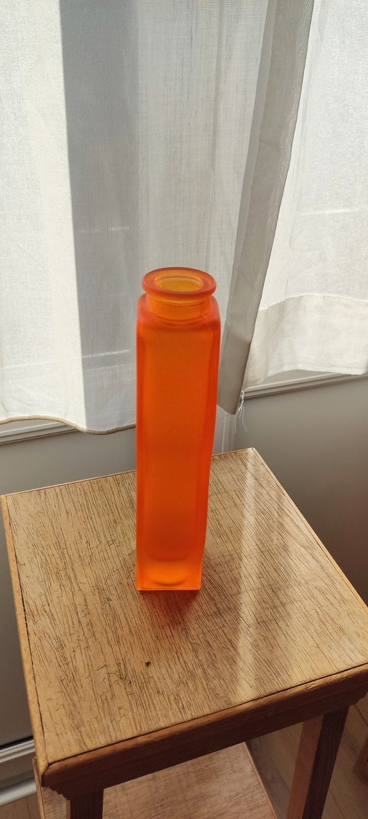 Vase orange, 21 cm, Fleurs séchées incluses, Comme neuf, Verre