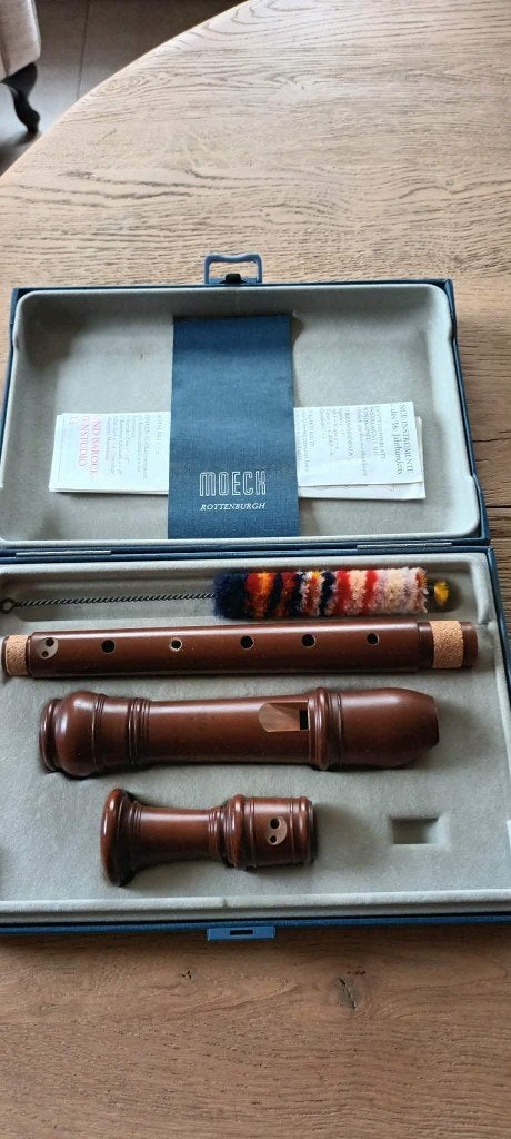 Barok altblokfluit Rottenburgh met koffer, Muziek en Instrumenten, Ophalen, Gebruikt, Alt, Met koffer, hoes of etui