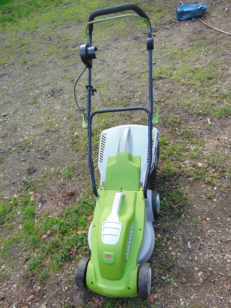 Electrische grasmaaier Central Park, Cirkelmaaier, Gebruikt, Elektrische grasmaaier, Opvangbak