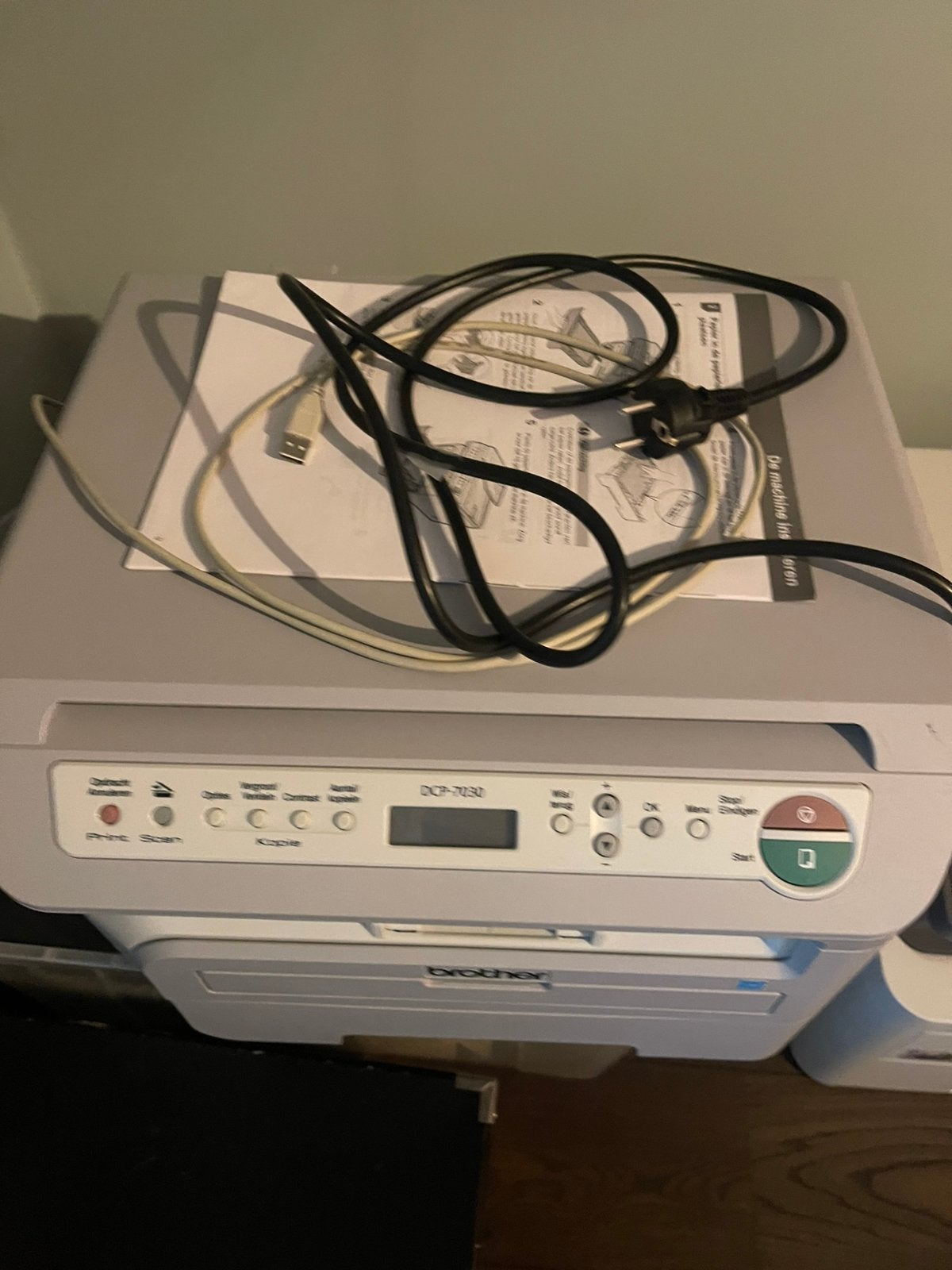 Brother DCP-7030 zwart-wit laserprinter – USB, Ophalen, Printer, Zo goed als nieuw, Kopieren