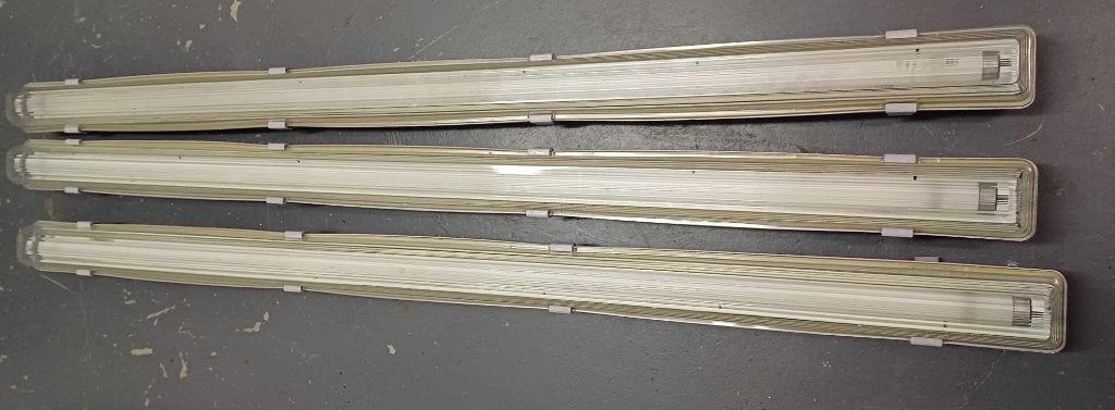 2. Lot de 3 plafonniers 120 cm (1 néon chacun), Ophalen, Gebruikt, Plafondlamp