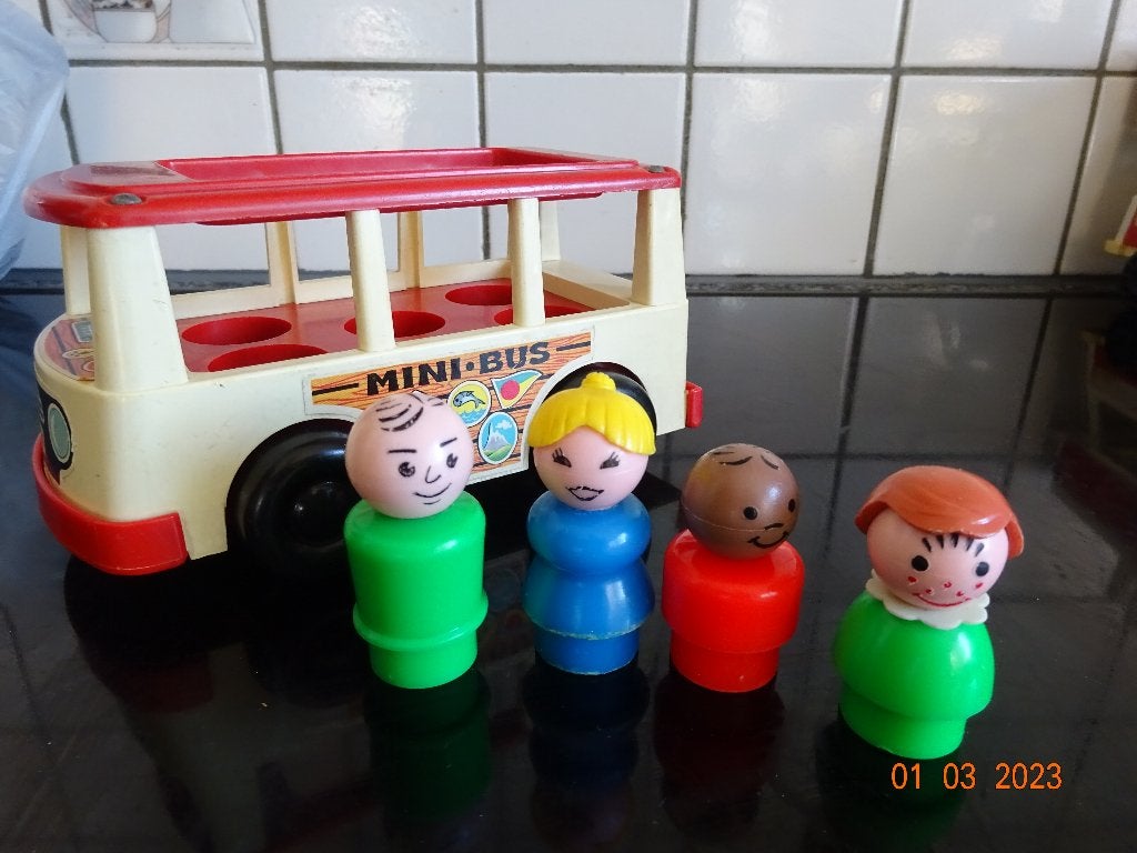 fisher price 141, minibusje met popjes*VINTAGE*, Ophalen of Verzenden