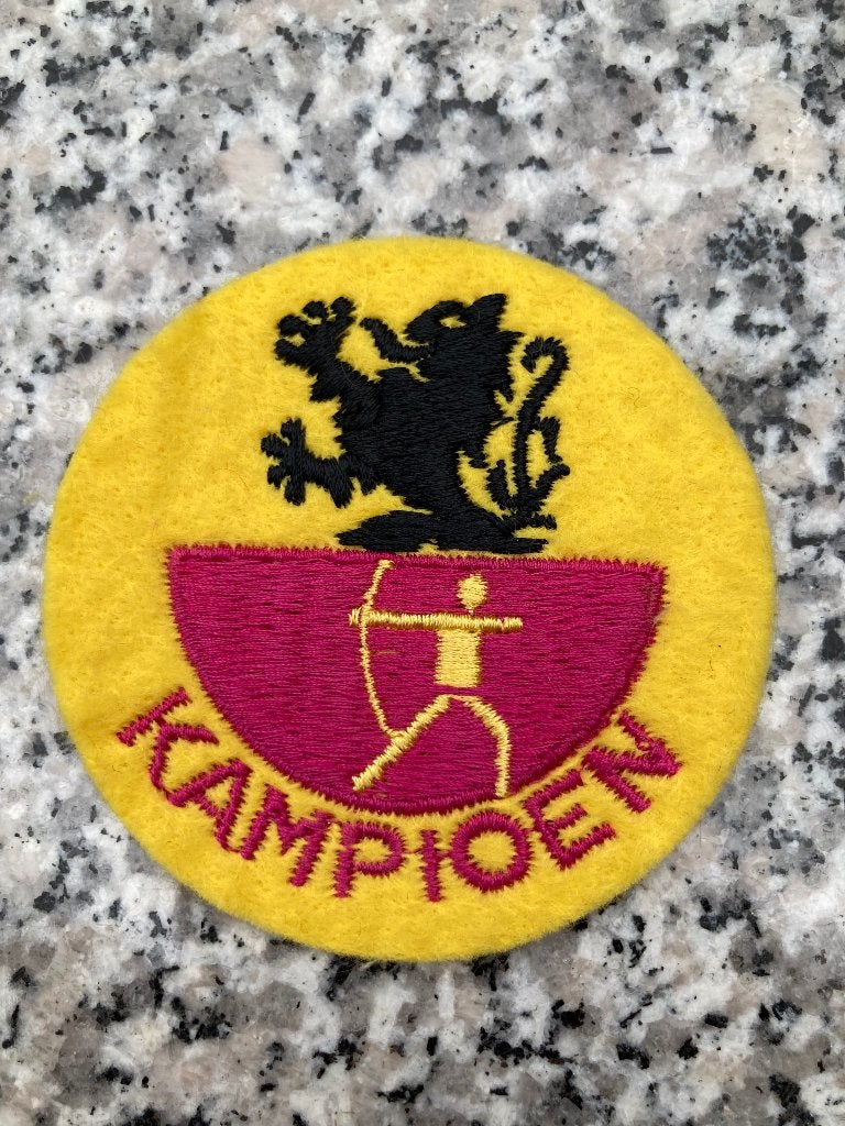 Kampioenen badge voor boogschieten, Sport en Fitness, Handboogschieten, Ophalen of Verzenden, Zo goed als nieuw, Overige typen