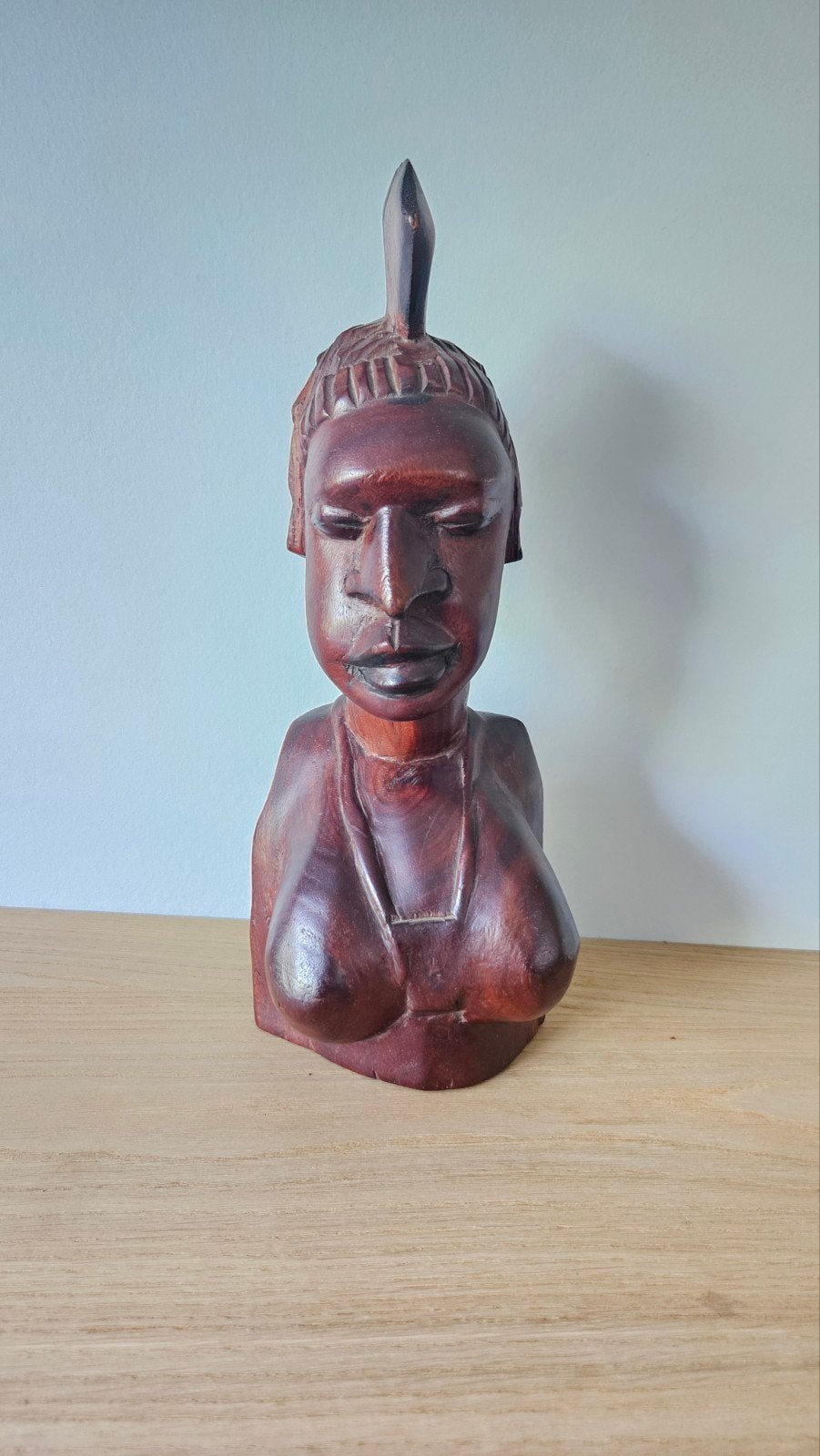 Buste de femme africain vintage en bois, Antiquités & Art, Enlèvement ou Envoi, Afrique, Statue, Femme