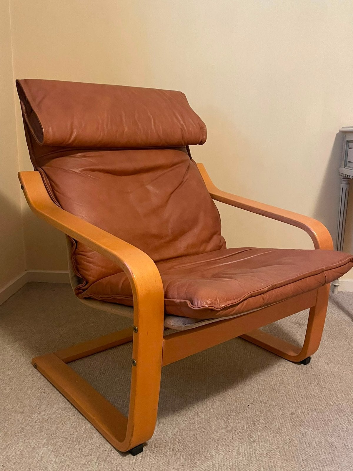 “Poang” Vintage fauteuil IKEA, Enlèvement, Utilisé, Cuir