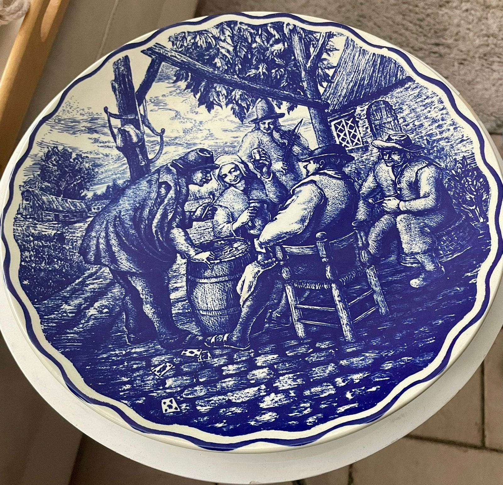 Groot sierbord Boch Belgium 29cm, Ophalen of Verzenden
