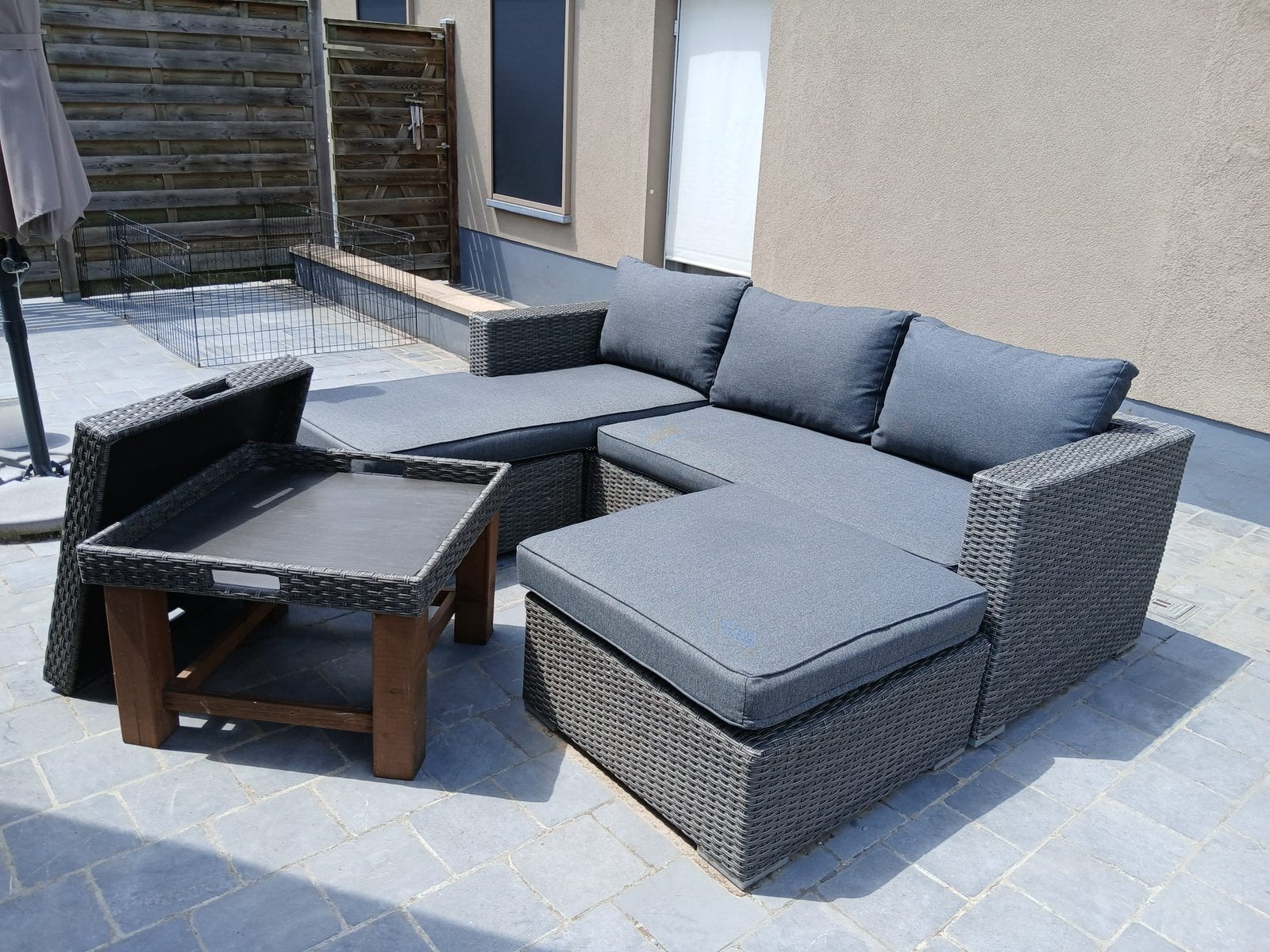 Loungeset in uitstekende staat te koop, Ophalen, Hocker, Zo goed als nieuw, Loungeset