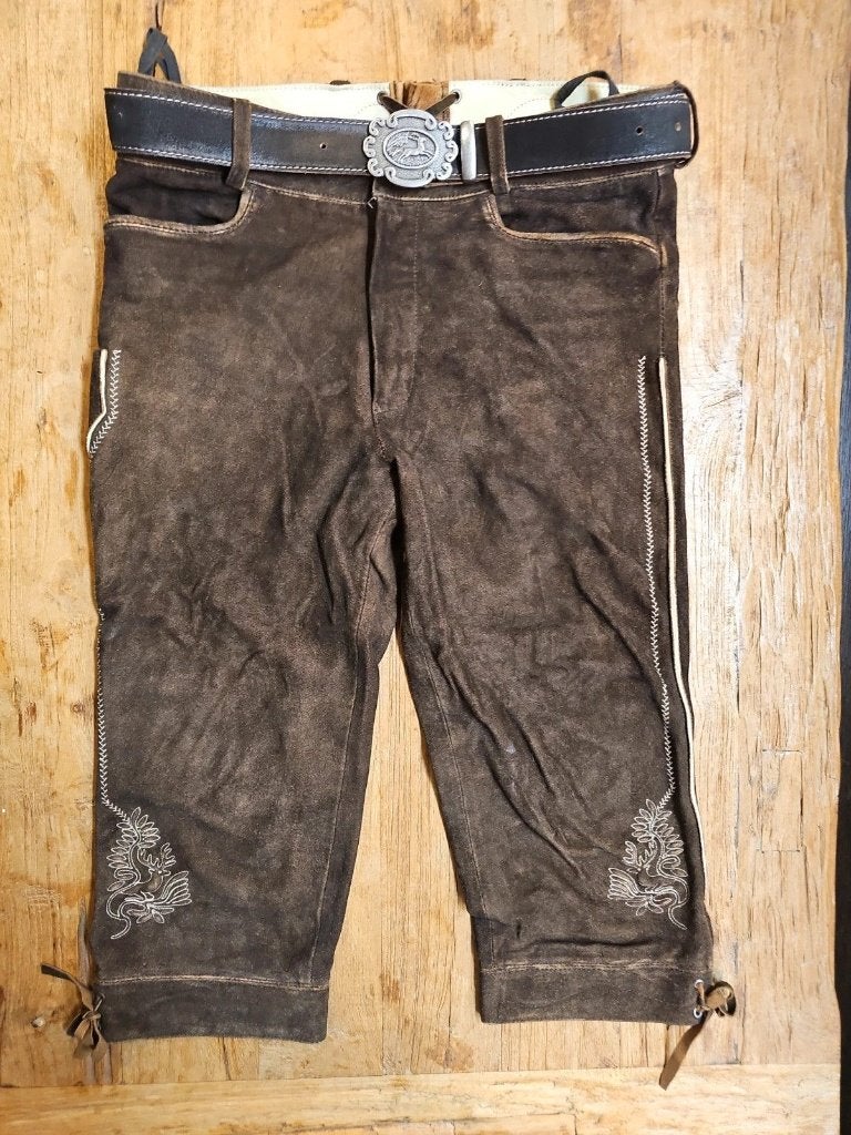 Echte almsach lederhosen maat 48, Enlèvement ou Envoi, Porté, Taille 48/50 (M), Almsach