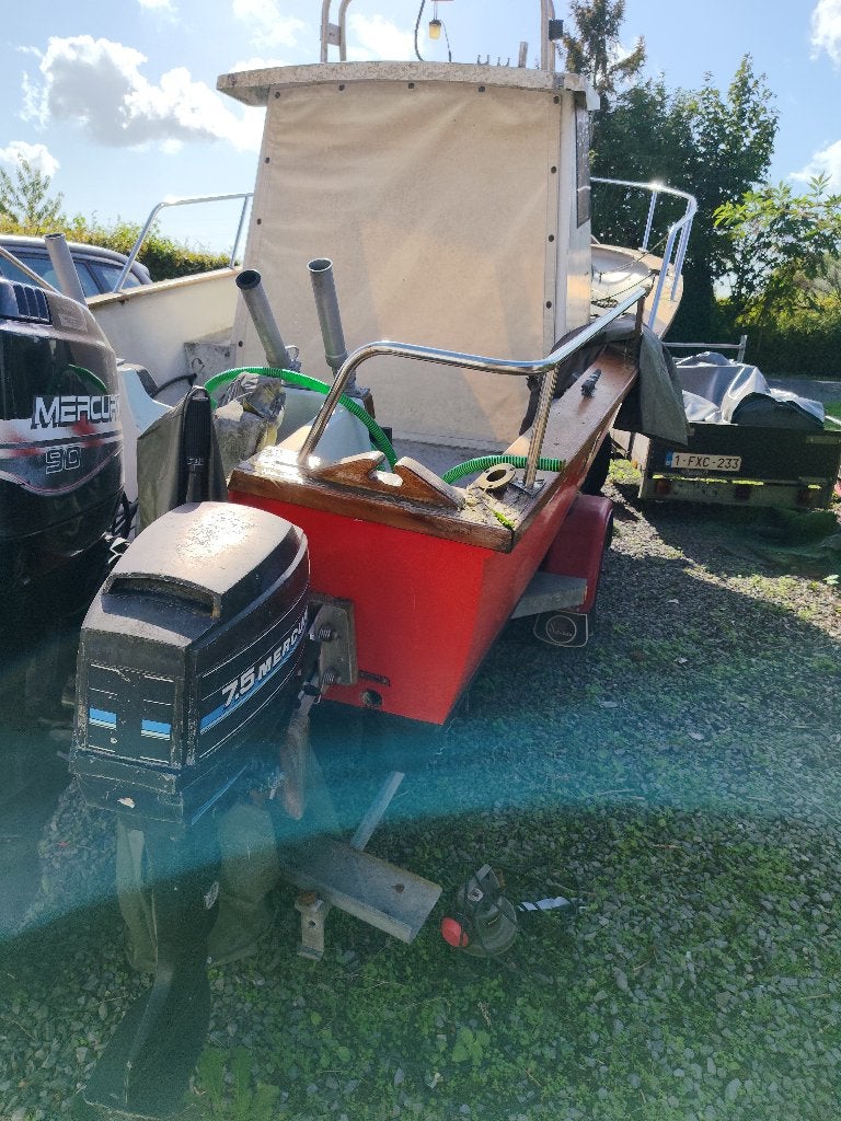 bateau sur remorque, Remorque, Enlèvement, Utilisé, Moteur hors-bord