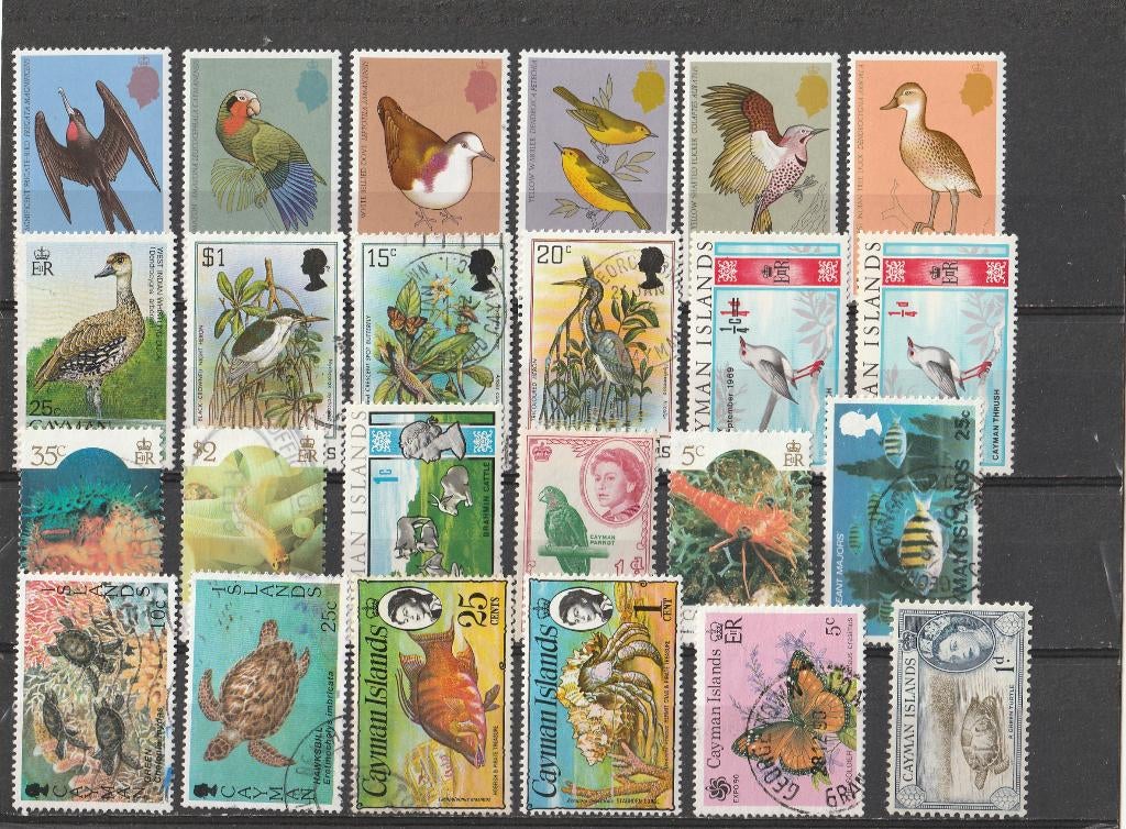 24  LOSSE  ZEGELS  CAYMAN EILANDEN  DIEREN  Varia, Verzenden, Dier of Natuur
