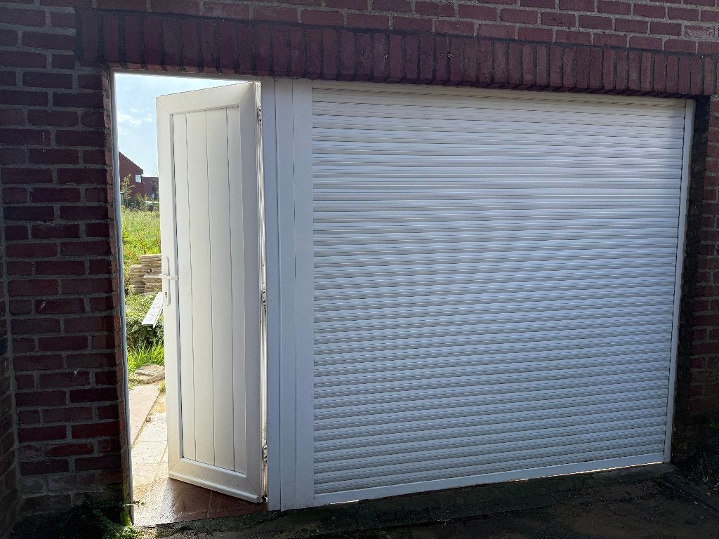 Garagepoort met deur - electrisch rolluik - GRATIS, Enlèvement, Utilisé