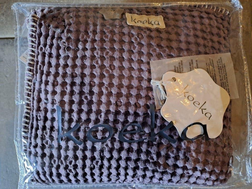 Koeka dekentje paars/grijs gewafeld, Enlèvement ou Envoi, Couverture, Koeka, Comme neuf