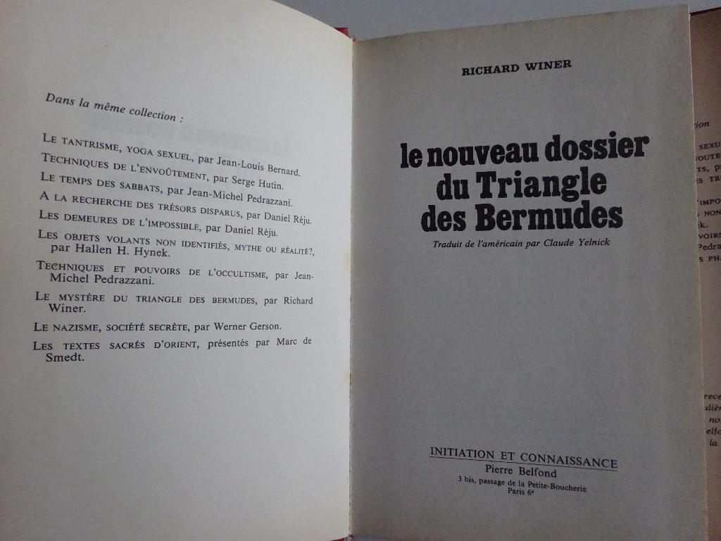 Dossier Triangle des Bermudes, Livres, Essais, Chroniques & Interviews, Enlèvement, Utilisé, Richard Winer