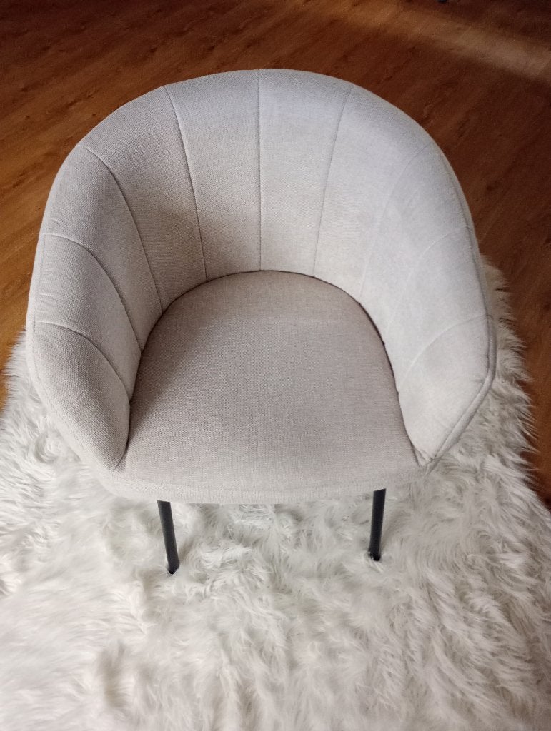 Kuipstoel in witte stof , deco  NIEUW, Huis en Inrichting, Stoelen, Ophalen, Wit, Nieuw, Kuipstoel