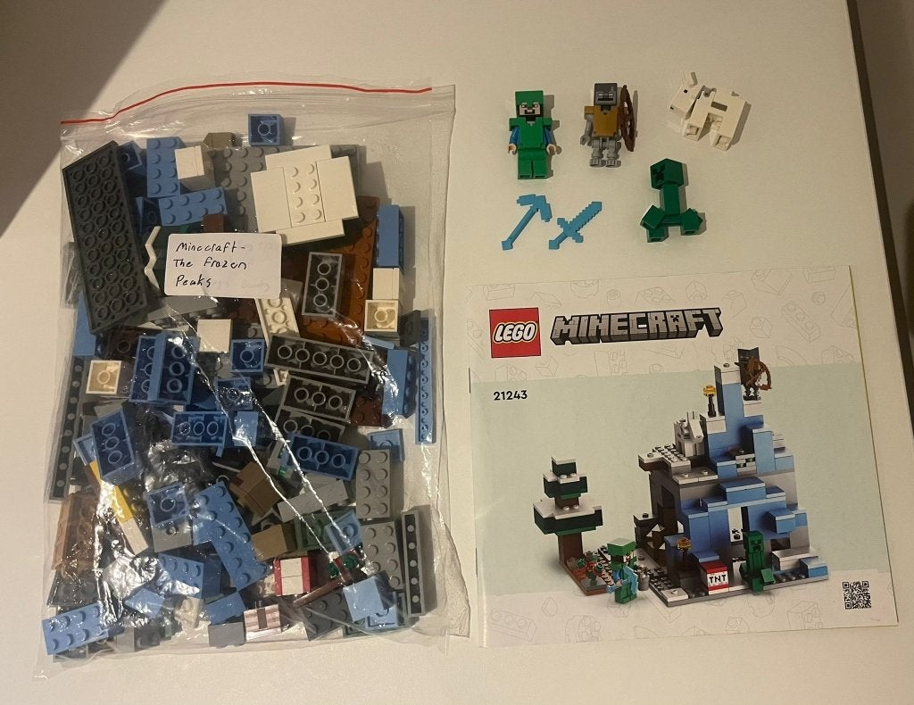 Lego Minecraft The Frozen Peaks - Set 21243, Lego, Ensemble complet, Comme neuf, Enlèvement