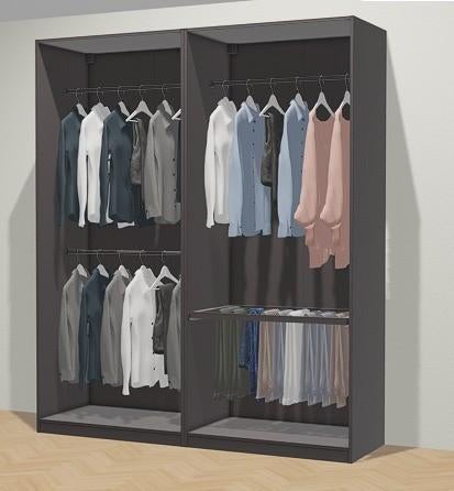 Armoire penderie Pax Ikea 200x58x236cm noir brun, Maison & Meubles, Enlèvement