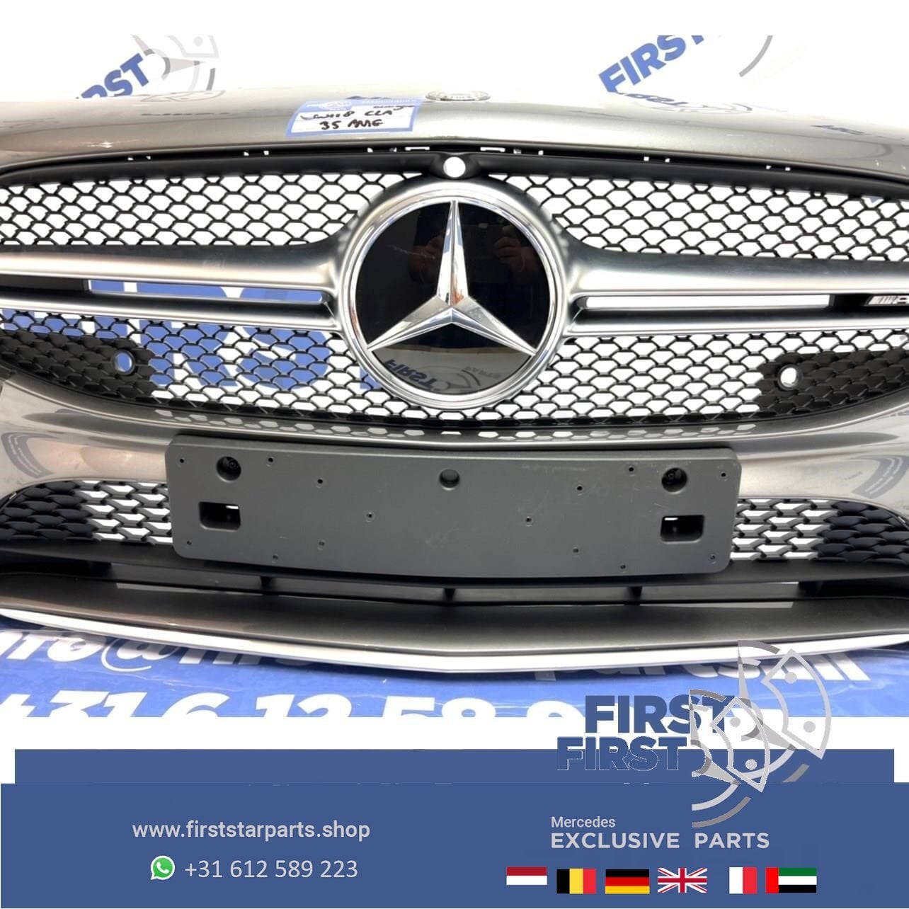 W118 C118 CLA 35 AMG VOORBUMPER GRIJS COMPLEET Mercedes 2018, Utilisé, -, Avant, -