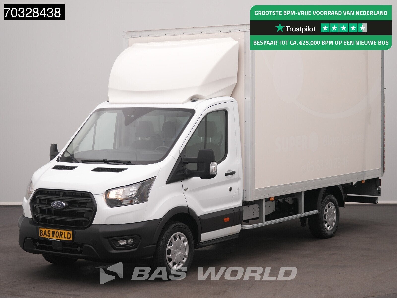 Ford Transit 130pk Laadklep Bakwagen Airco Cruise Euro6 Meub, Auto's, Stof, Euro 6, 4 cilinders, Wit