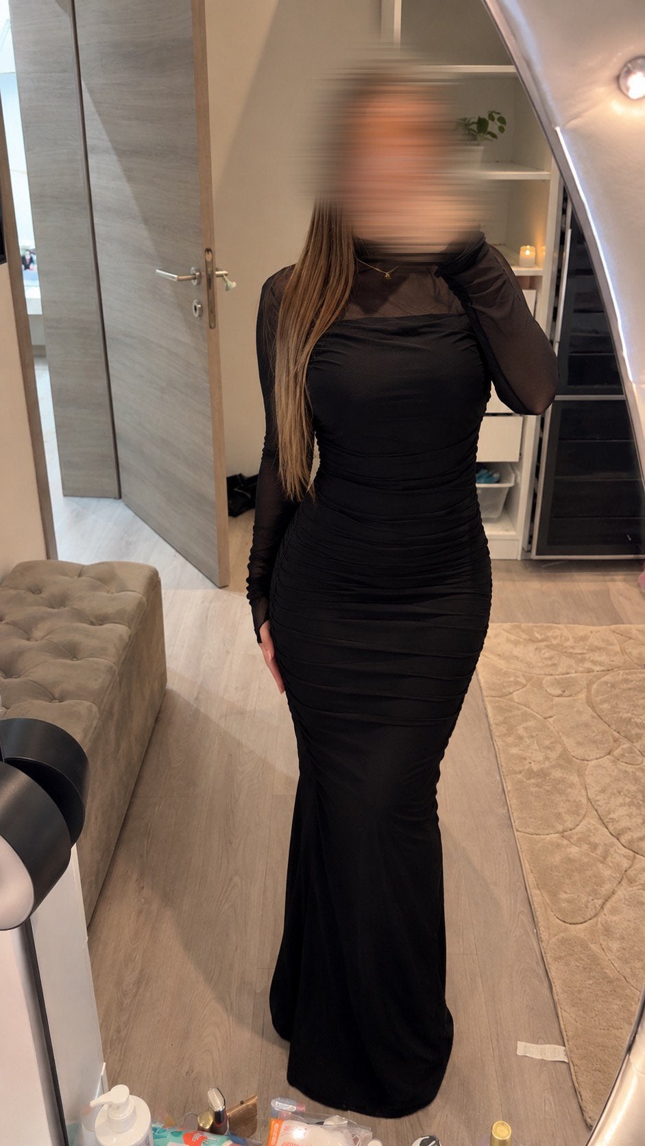 Magnifique, longue robe simple noire, Enlèvement ou Envoi, Comme neuf