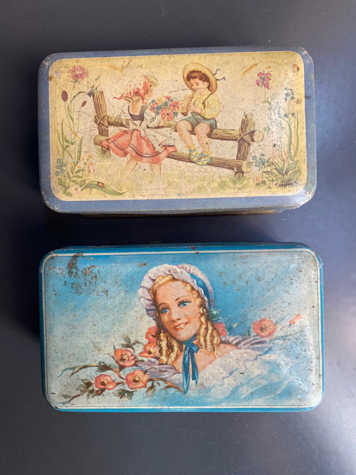 Twee vintage blikken, Enlèvement, Utilisé, Autres marques