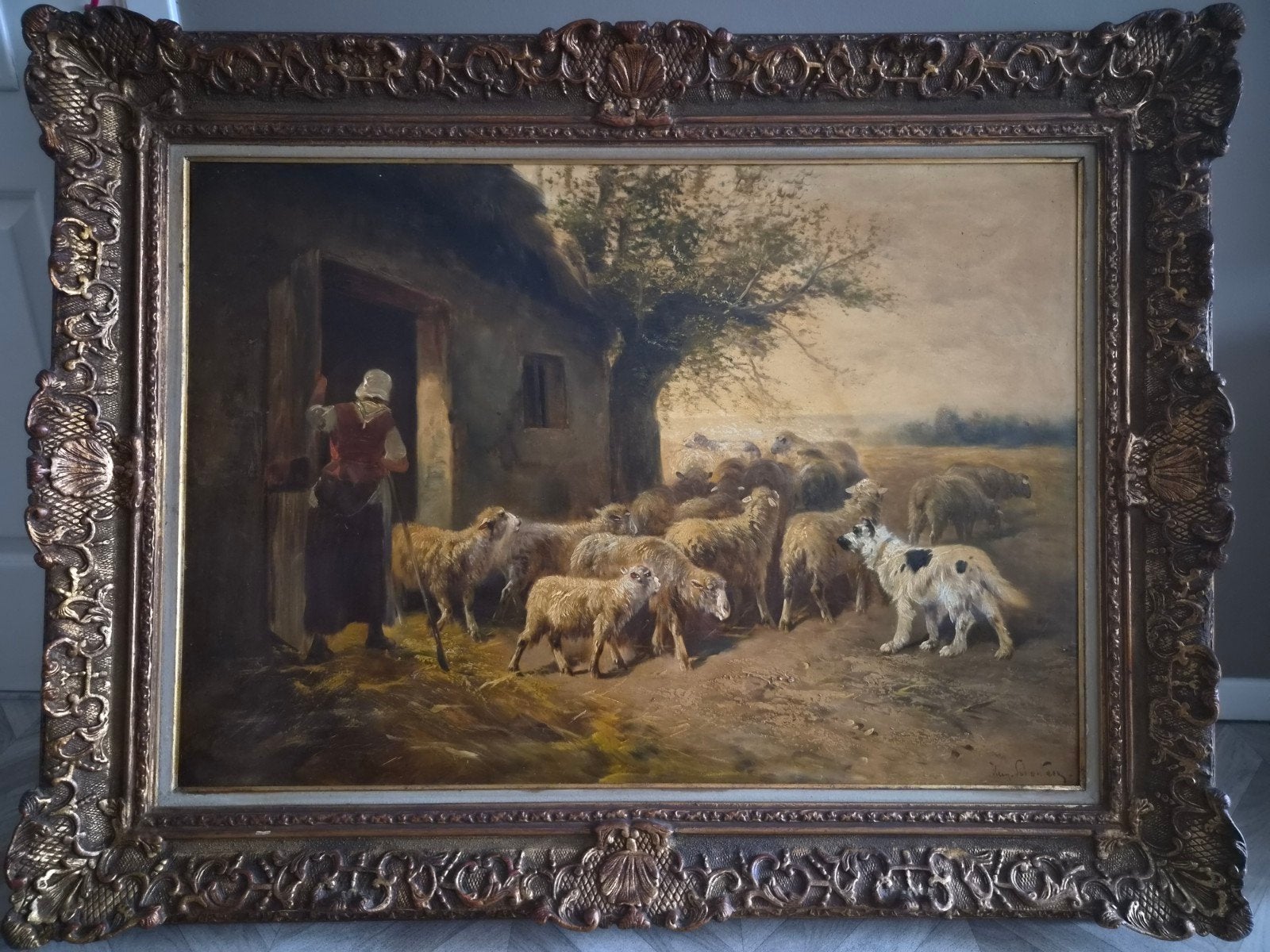 schilderij Henry Schouten groot werk, Antiquités & Art, Enlèvement, Animaux, Toile
